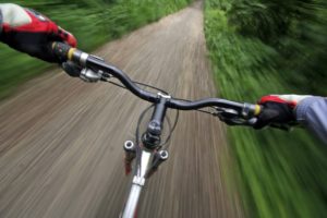 mountain biking rider's view