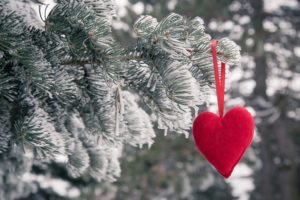 Valentine's Day heart in the snow