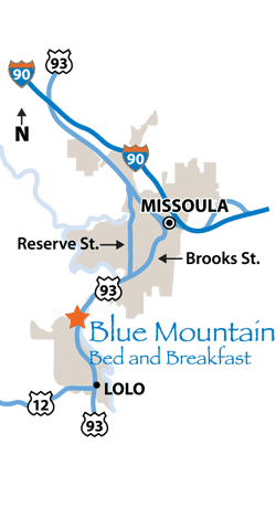 Blue Mountain Bed and Breakfast Map