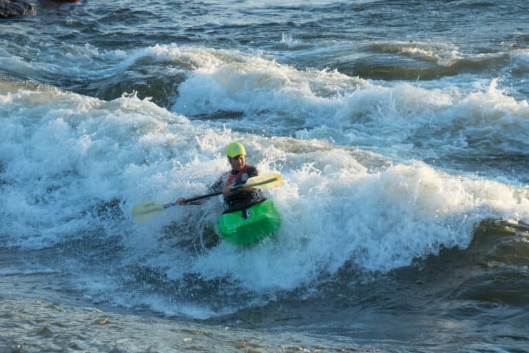 Enjoy kayaking on Brennan's Wave in Downtown Missoula