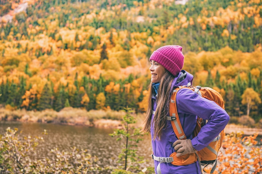 Woman enjoying the best fall hiking trails in the Bitterroot Valley