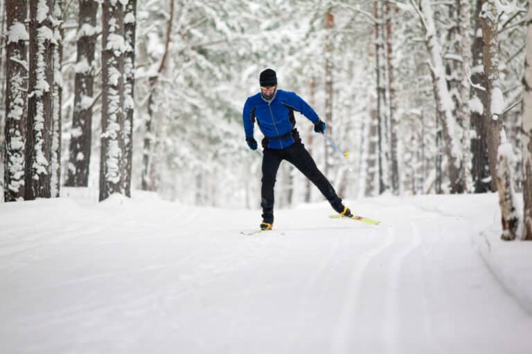 A man enjoying an afternoon on the best Missoula Nordic Ski Trails