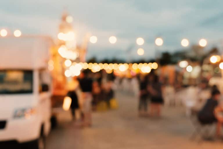Blurred background of the best Missoula Food Trucks