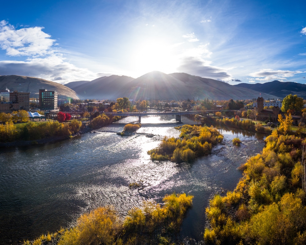 Downtown Missoula, one of the best places to visit this fall in Montana