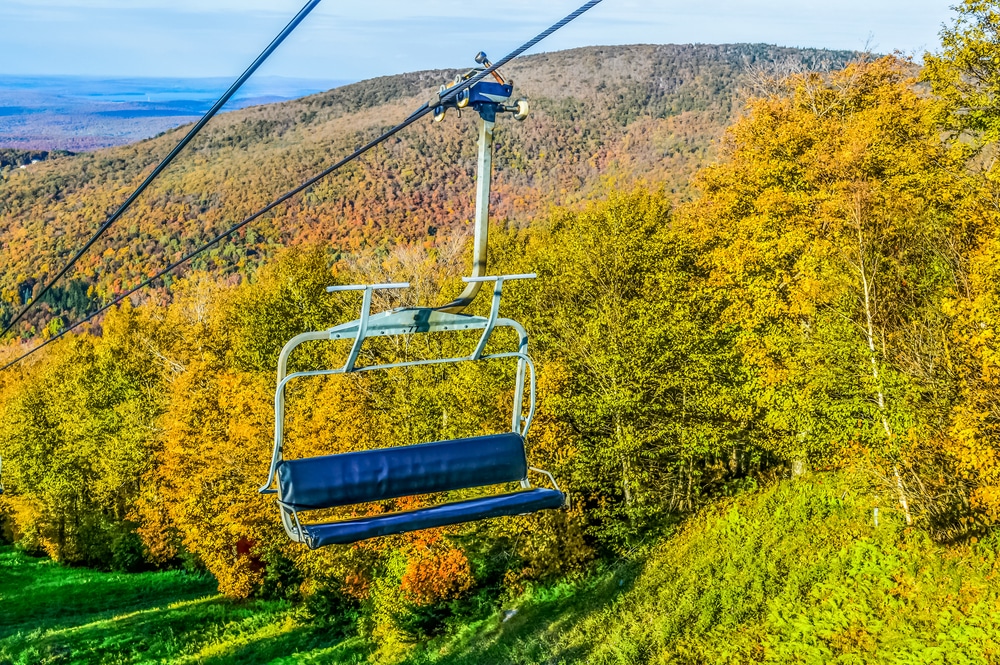 fall chairlift ride at Snowbowl in Missoula