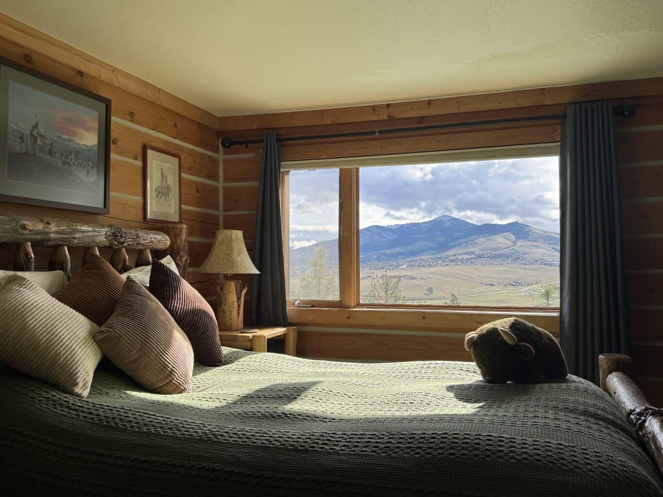 What to do in Missoula This Fall 8 Blue Mountain guest room looking out at mountains.